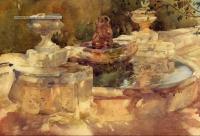 Flint, Sir William Russell - A Fountain At Frascati